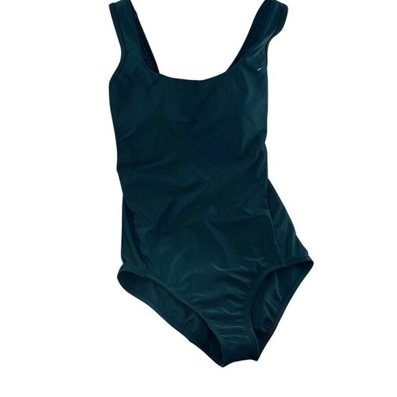 NIKE Swimsuit Black One Piece Side Panel Racer Back W/ Mesh Insert Womens Size M - Picture 5 of 7